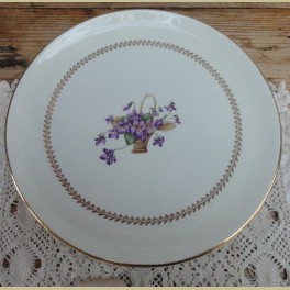 Frans bord met Paarse viooltjes in mandje, GIEN Parme