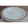 Grote Franse brocante schaal met roosjes rand, Digoin Ninon